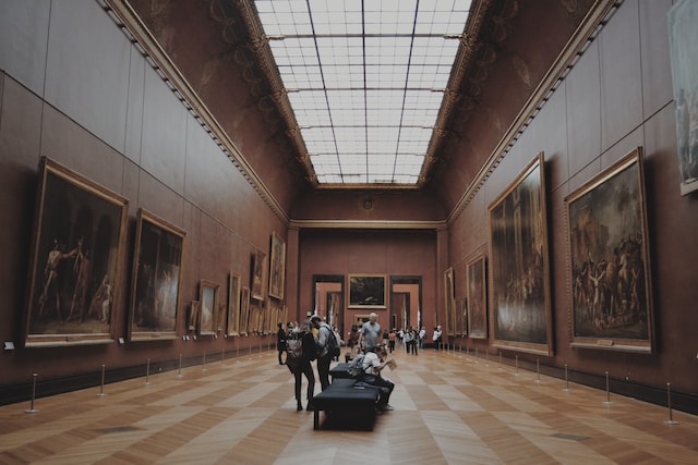 A museum filled with people